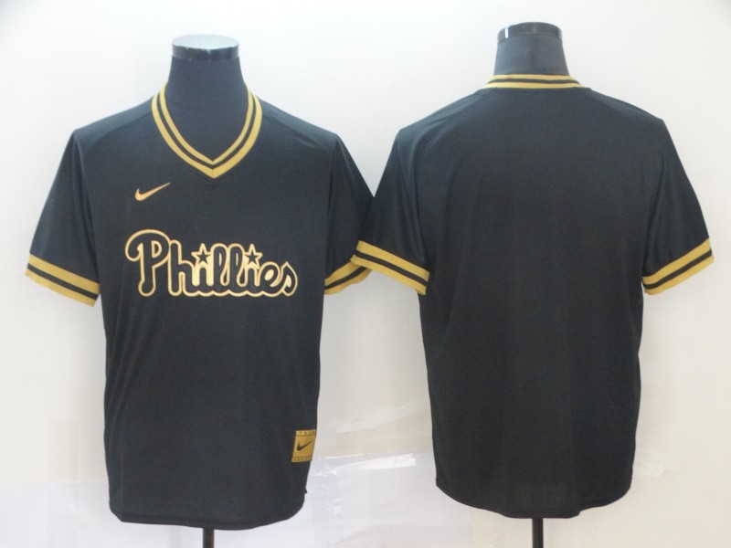 Men's Philadelphia Phillies Black Blank Jersey